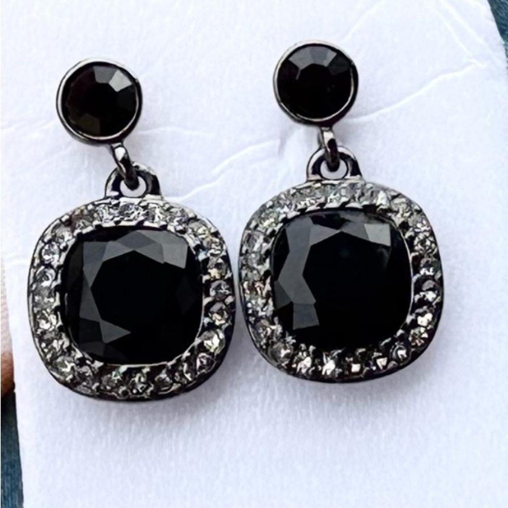 Givenchy Black and Silver Earrings